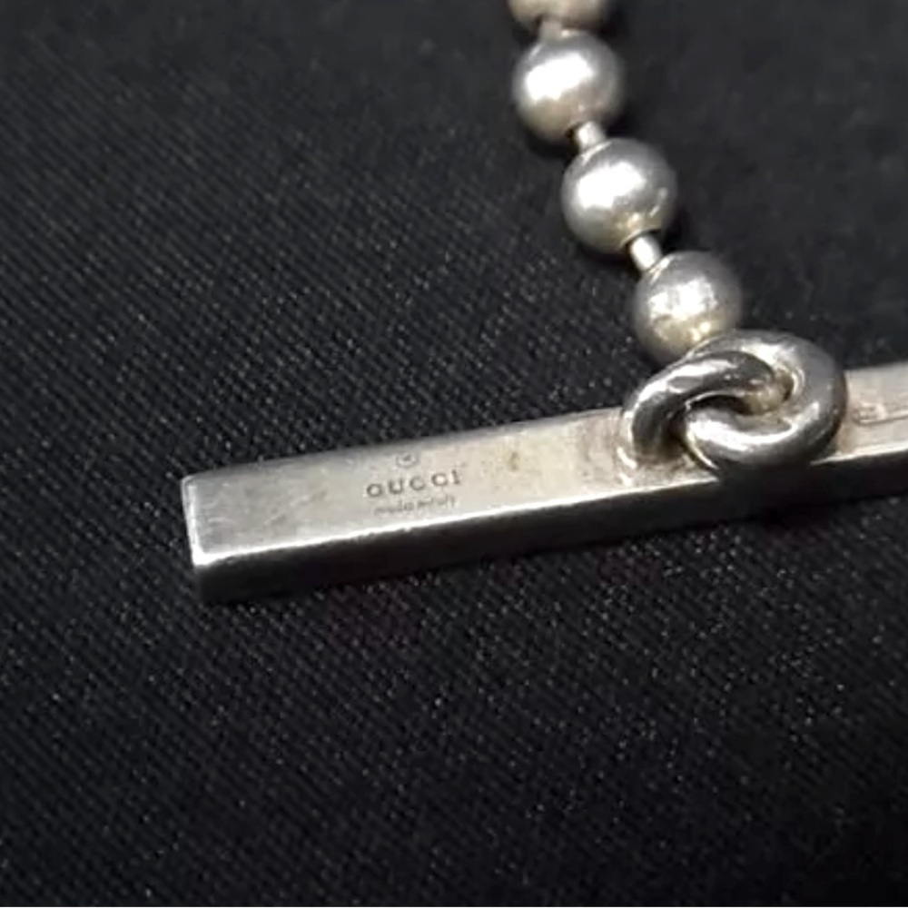 Gucci GG Logo Interlocking 925 Silver Ballchain Necklace , box/Dustbag/Pamphlet - Picture 7 of 15